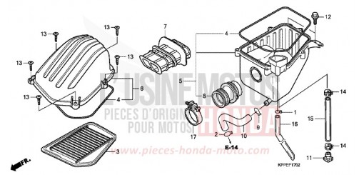 FILTRE A AIR (CBR125RW7/RW9/RWA) CBR125RW7 de 2007